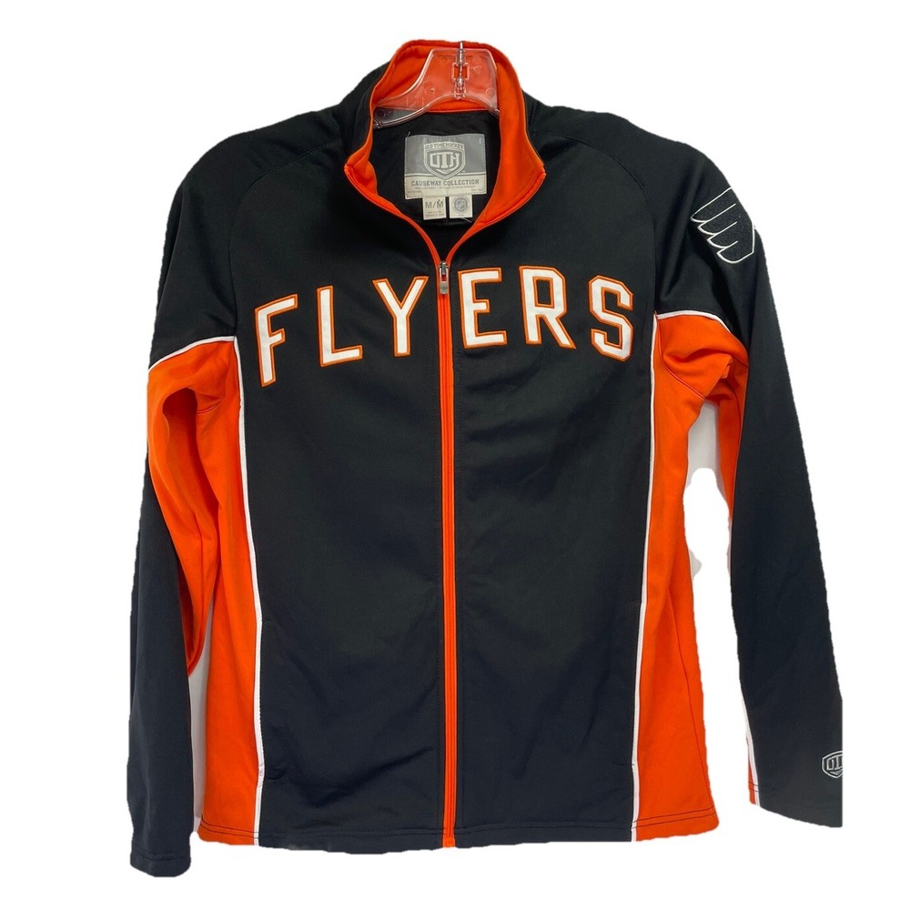 Old Time‎ Hockey Philadelphia Flyers Black/Orange Sz Medium Full Zip Jacket (A34